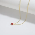 Chic gold chain necklace featuring a vibrant red five-pointed star pendant on white background - Red (Gold Chain)