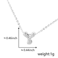 Silver letter Y zircon pendant necklace dimension guide 0.46 inch height and 1g weight - Silver Letter-Y