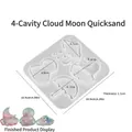 Molde de silicona con formas de nube, luna, paraguas y fantasma para manualidades DIY - 4 Cavidades Nubes y Luna