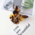 Elegant butterfly acetate hair claw clip with brown tortoiseshell pattern and metal spring - Coffee Tortoiseshell