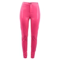 Eng anliegende Hose aus Lackleder in Hot Pink mit hoher Taille und Glanzeffekt - XS / Rosarot