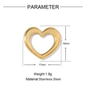 Goldener Herzanhänger aus Edelstahl mit 17 mm Breite und 16 mm Höhenangaben - VG319 Hohles Herz