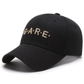Schwarze Baumwoll-Baseballkappe mit 3D-G.A.R.E.-Stickerei und gebogenem Schirm - G.A.R.E Stickerei-Stil / Schwarz