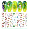 3D Christmas nail stickers with Santa and reindeer motifs, F618 holiday design style - F618 (Christmas Bare Sheet)