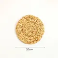 20cm round water hyacinth straw woven wall decor placemat with spiral pattern - Water Hyacinth Wall Decor 20cm