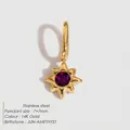 Stervormige 14K vergulde hanger met juni amethist edelsteen voor doe-het-zelf sieraden - Goud / Jun-Paars