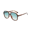 Occhiali da sole stile aviator con montatura tartarugata e lenti blu sfumate - Montatura Tartarugata Lenti Blu