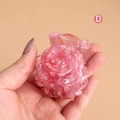 Pink marble acetate hair claw clip featuring a 3D rose flower design for women - Style H1242 / Pink White Marble