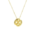 Balloon style 12 constellations necklace featuring golden intertwined double ring pendant - Cancer