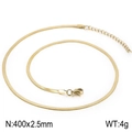 Collier maille serpent plate en acier inoxydable doré avec fermoir mousqueton - Collier Or 2.5mm 40cm