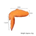Realistic Orleans chicken wing food model, PVC material, size 8cm x 7.5cm, weight 41g - Light-colored Orleans-style Roasted Chicken Wings (without Lid)