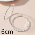 Sparkling 6cm silver hoop earrings featuring iridescent AB crystal rhinestones - Silver 6cm AB White