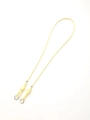 Detail of light yellow DIY phone crossbody strap with silver metal ring clasp - Light Yellow