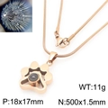 Collier patte de chien or rose avec projection Je t'aime en 100 langues pour les fans - Or Rose (KN295250-Z)