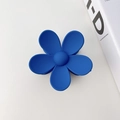 Matte blaue Blumen-Haarklammer aus Harz für elegantes Haarstyling und festen Halt - Kleinblau Blume / 7.3cm