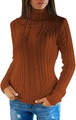 Détail du pull en tricot marron caramel avec maille torsadée et texture côtelée chic - Marron
