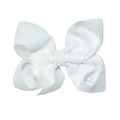 6 inch white sequin hair bow clip for girls holiday and stage performance headwear - 13-White