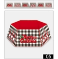 Red and black plaid Christmas tree collar featuring gnomes and Merry Christmas text - Style 05 (Red Black Plaid/Christmas Gnomes)