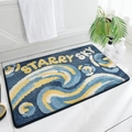 Tappetino da bagno Starry Sky in peluche assorbente, design cielo stellato blu e giallo - 40*60cm / Cielo stellato