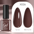 Deep brown chocolate gel nail polish X026 in glossy and matte finishes 7ml soak off LED - Chocolate (26)
