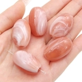 Pink and white marble acrylic irregular oval beads for DIY bracelet jewelry making - Dusty Rose Oval Bead (5pcs/pack) / 18x29mm