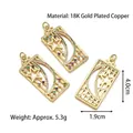 Collana con ciondolo tarocchi rettangolare stella e luna in rame placcato oro 18K e zircone - Stile B