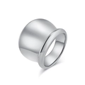 Polished chunky silver dome ring for women, 45-degree angle minimalist fashion jewelry - Size 9 / Steel