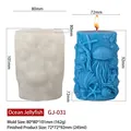 Marine life theme silicone candle mold with sea creatures and spiral relief patterns - Ocean Jellyfish GJ-031