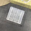 Detailed view of translucent silicone nail art mold with various 3D animal patterns - 163-Nurse Long Nail Style
