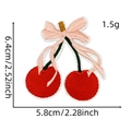 Detailed embroidery texture of cherry iron-on patch with dimensions 6.4x5.8cm - Cherry / 26#