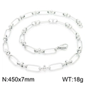 Collana a catena paperclip in acciaio inossidabile 450x7mm con chiusura a moschettone argento - Argento 450x7mm(KN228497-Z)