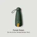 Forest green mini folding umbrella with 6 ribs and 18cm compact size for sun protection - Without Box / 6 Ribs / Dark Green