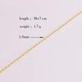 Detail of 1.5mm gold-plated copper O-chain necklace showing 38+7cm length parameters - Style 1 (1.5mm Cross Chain)
