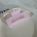 Matte pink large square hair claw clip for women displayed on a ceramic plate - Square Matte Purple