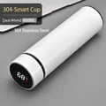 Smart 304 stainless steel vacuum flask in Jazz White with LED temperature display 450ml - Business White