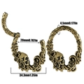 Skull and floral antique bronze steel ear weights for tunnels with size measurements - Bronze Skull Floral