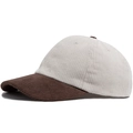 Two-tone corduroy baseball cap in beige and dark brown with a retro contrast design - One Size(Adjustable) / Coffee