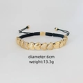 Bohemian vintage gouden hartjes armband met een verstelbaar zwart gevlochten koord - Multi-Hart Stijl (3)