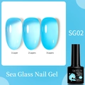 LILY CUTE Sea Glass Nagelgel SG02 Transluzentes hellblaues UV LED Gel Nagellack 7ml - Hellblau-SG02