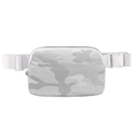Waterproof white camo nylon sports waist bag with adjustable strap and buckle - 20.5*14*5cm / White Camouflage