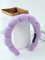 Plush purple sponge headband with handmade label and soft towel fabric texture - Purple