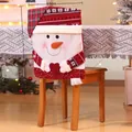 Christmas snowman chair cover with red hat and heart detail, 46x50cm holiday decoration - Red Grid Snowman Style 203B