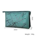 Teal marble PU makeup bag dimensions 24x16x7cm with side handle and zipper detail - X-152 Briefcase Style Storage Dark Green