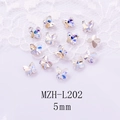 Detailed macro view of 5mm iridescent butterfly crystals for 3D nail art decoration - Aurora Iridescent Butterfly Style (L202) / 5mm