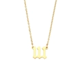 Collana con ciondolo a lettera M gotica in acciaio inossidabile dorato per donna - 111