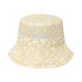 Daisy flower embroidery yellow sun hat with breathable mesh lace for women - 58cm / Yellow