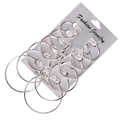 Silver-plated hoop earring set featuring six pairs of round circular rings in varied sizes - Silver (EJ758)
