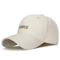 Casquette de baseball crème classique avec broderie dorée DIRE et visière courbée - Réglable / Beige Clair