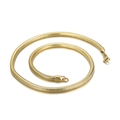 Polished gold stainless steel snake chain necklace with a secure lobster clasp - 5mm Width 50cm Length / Gold
