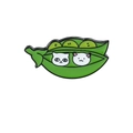 Cute green enamel pea pod brooch featuring two white kittens as peas for backpacks - Pea Cat Style 4